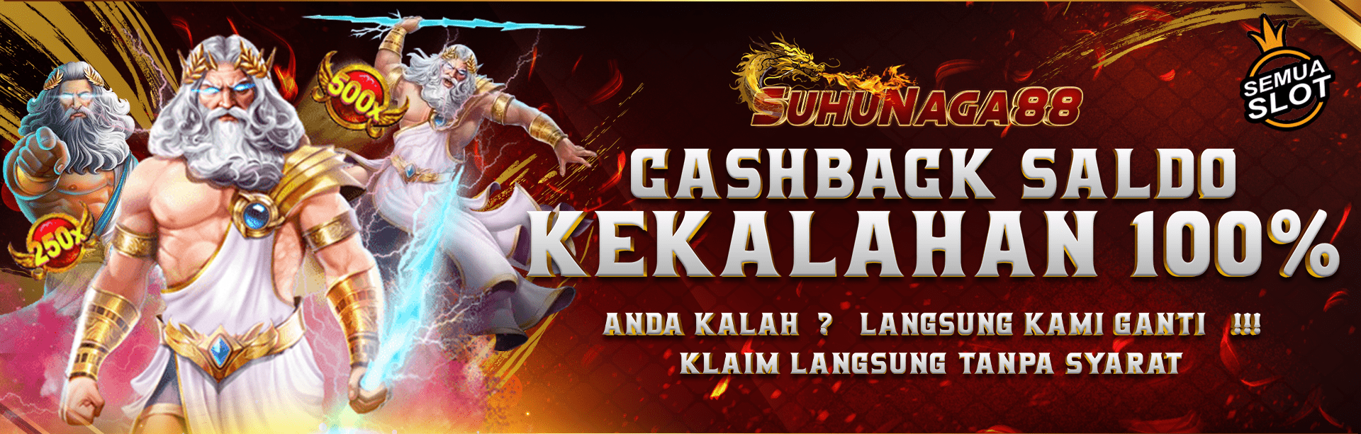 CASHBACK KEKALAHAN 100%