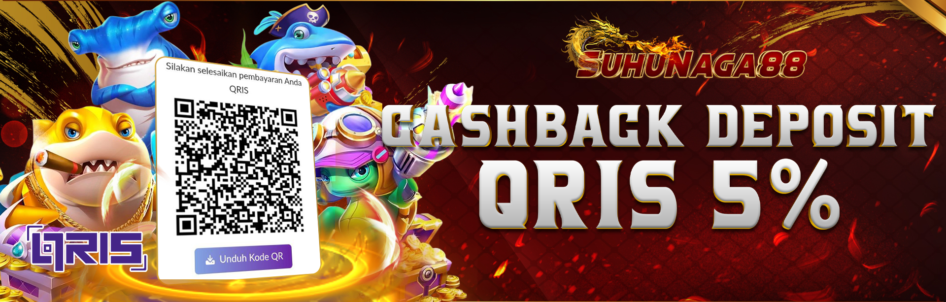 CASHBACK DEPOSIT QRIS 5% SETIAP HARI